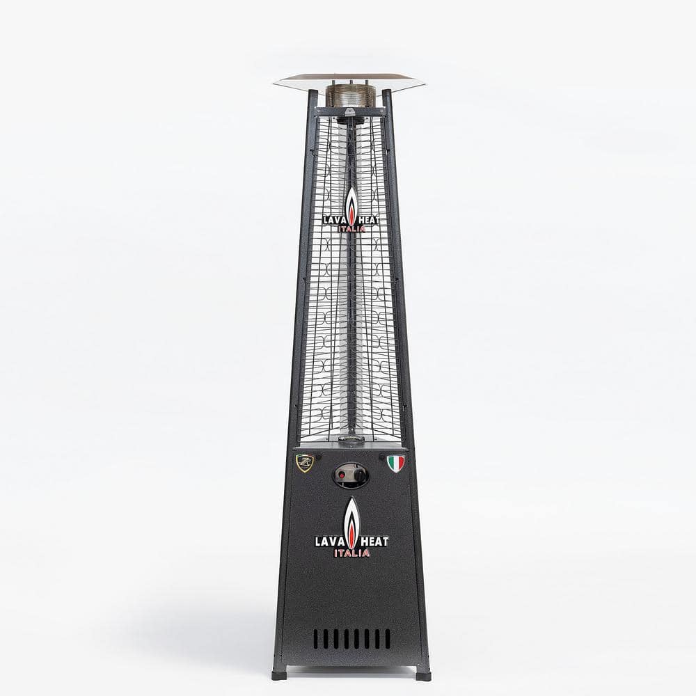 Lava Heat Italia Lavalite KD 56,000 BTU 8 ft. Hammered Black Propane Patio Heater AL8MPBLK