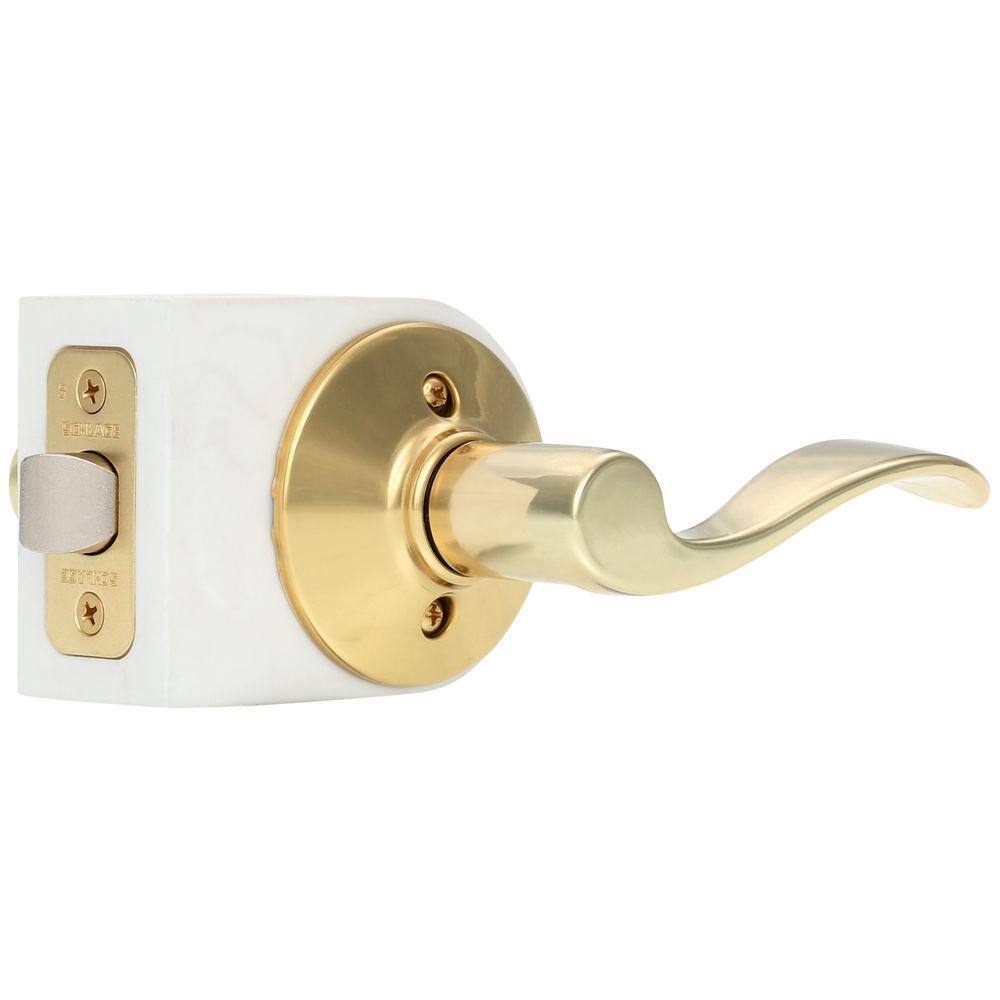 Schlage Accent Bright Brass HallCloset Door Lever F10 V ACC 605