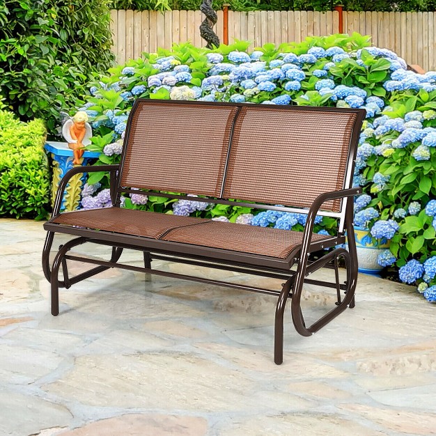 Costway Patio Swing Glider Bench Loveseat Rocking Chair Backyard Poolside