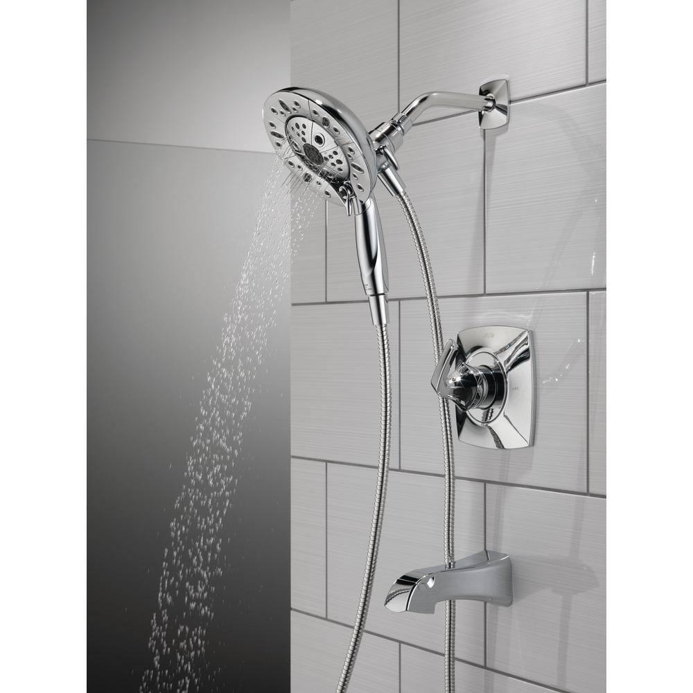 Delta Vesna In2ition 2in1 SingleHandle 5Spray Tub and Shower Faucet in Chrome