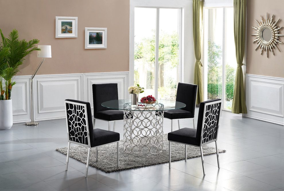 Opal Velvet Dining Chairs  Set of 2   Contemporary   Dining Chairs   by Meridian Furniture  Houzz