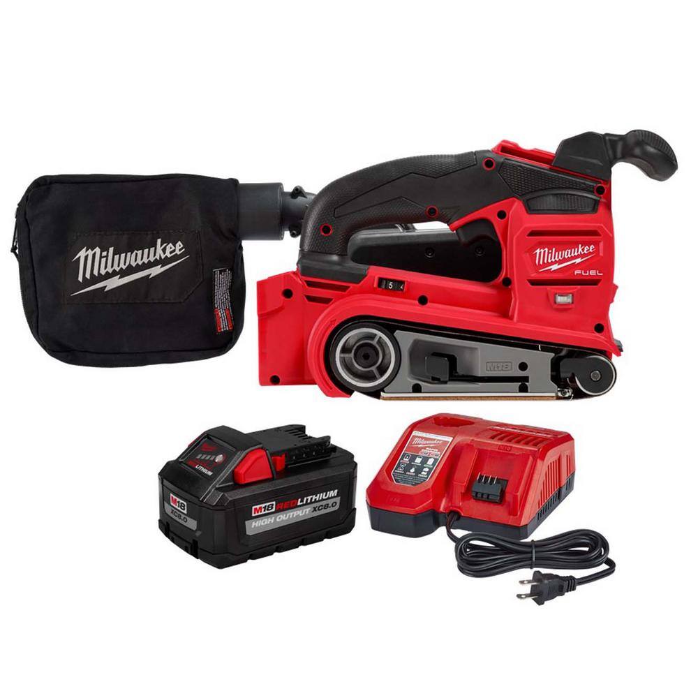 MW M18 FUEL 18-Volt Lithium-Ion Cordless Belt Sander w8.0ah Starter Kit 2832-20-48-59-1880