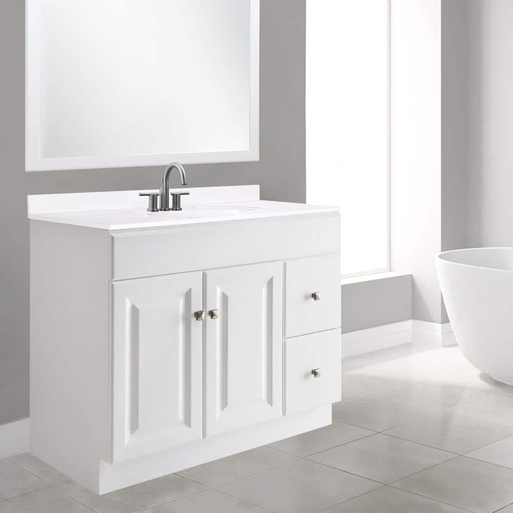 Design House Wyndham 36 in W x 18 in D Unassembled Bath Vanity Cabinet Only in White SemiGloss