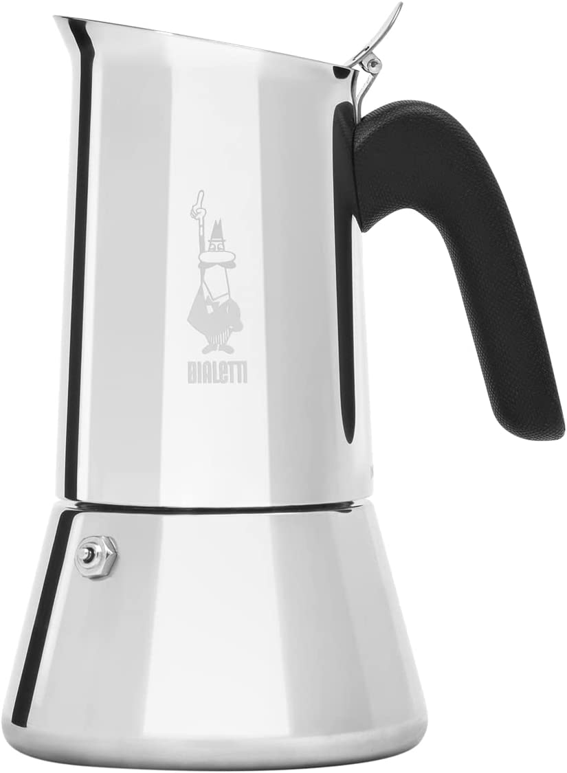 Bialetti Venus 4-Cup Stainless Steel Induction-Capable Stovetop Espresso Maker， Silver