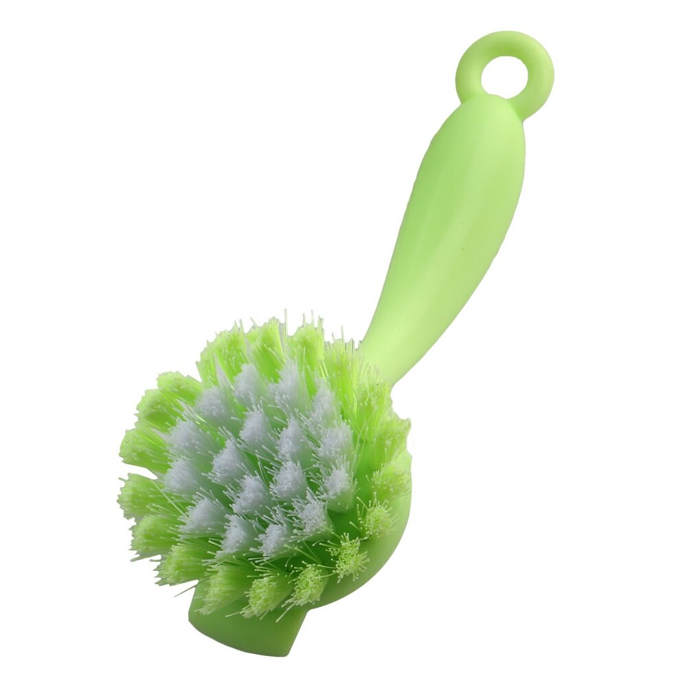 Plastic Cooking Pot Pan Stockpot Bowl Cleaner Scrubbing Brush 3pcs   Light Green White   7.1\