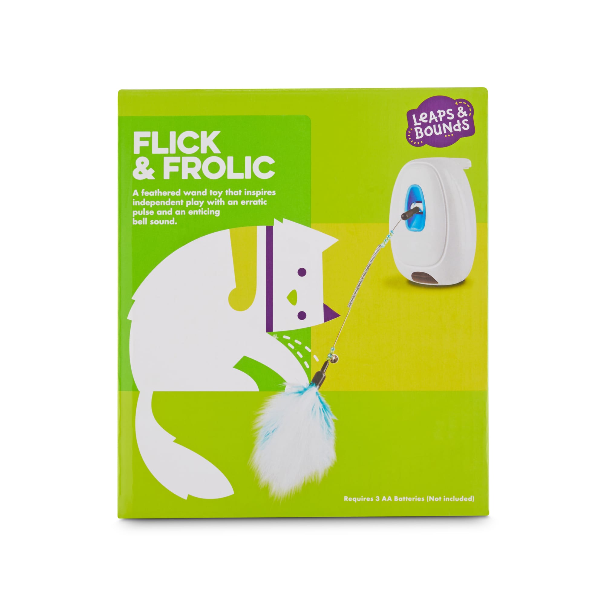 LEAPS  BOUNDS Flick amp; Frolic Mounted Feathered Wand Electronic Cat Toy