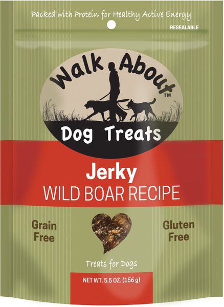 Walk About Wild Boar with Apple Grain-Free Jerky Dog Treats， 5.5-oz bag