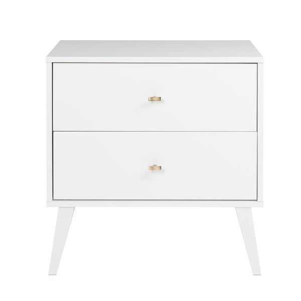 Milo Mid Century Modern 2-drawer Nightstand - - 28111225