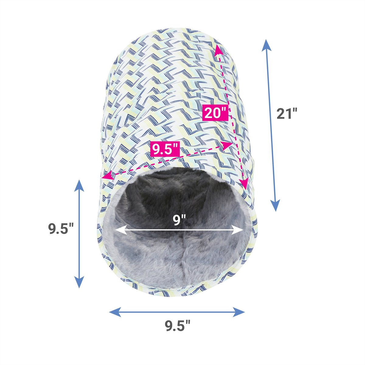 Frisco Geometric Small Pet Crinkle Plush Tunnel