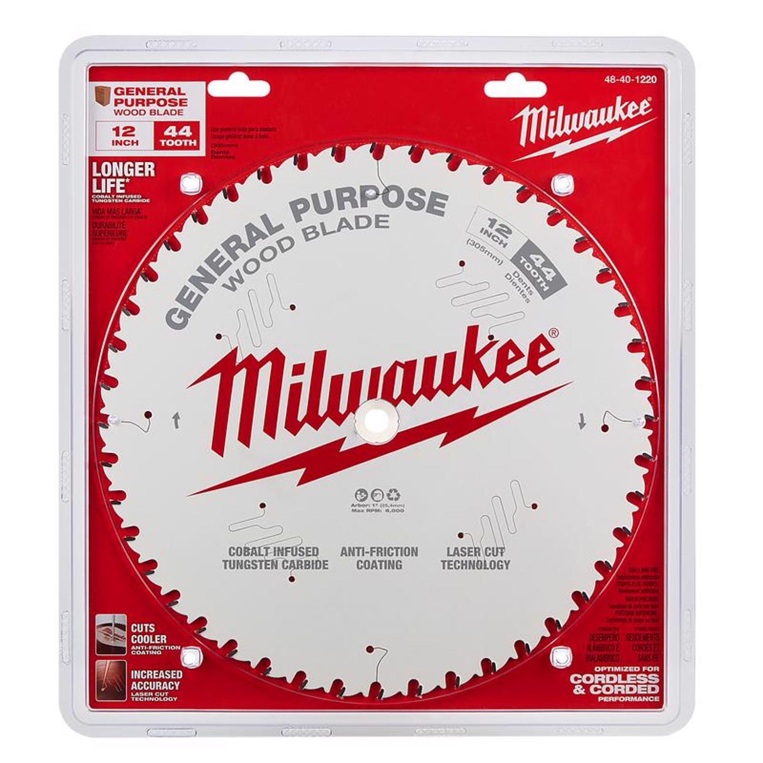 MW 12 in. D X 1 in. General Purpose Tungsten Carbide Saw Blade 44 teeth 1 pk