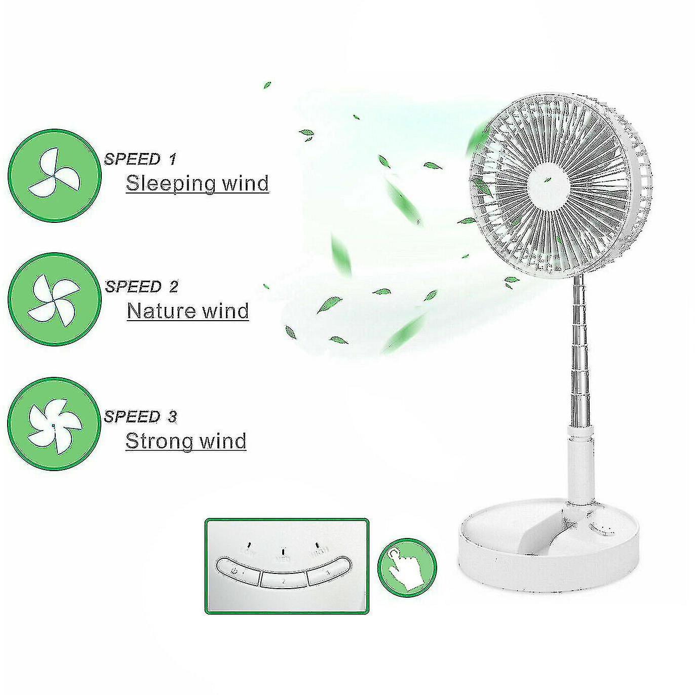 Usb Cordless Telescopic Folding Fan Cooling Portable Charging Fan