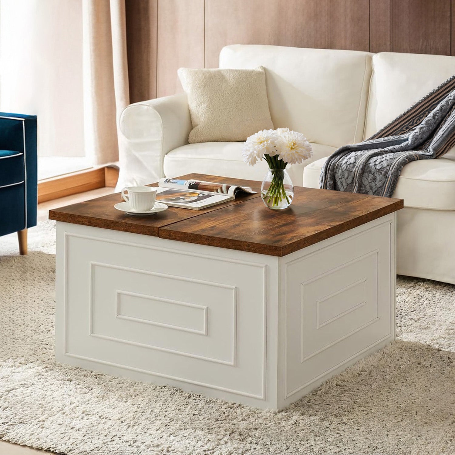 31 inch Lift Top Coffee Table with Hidden Storage for Living Room