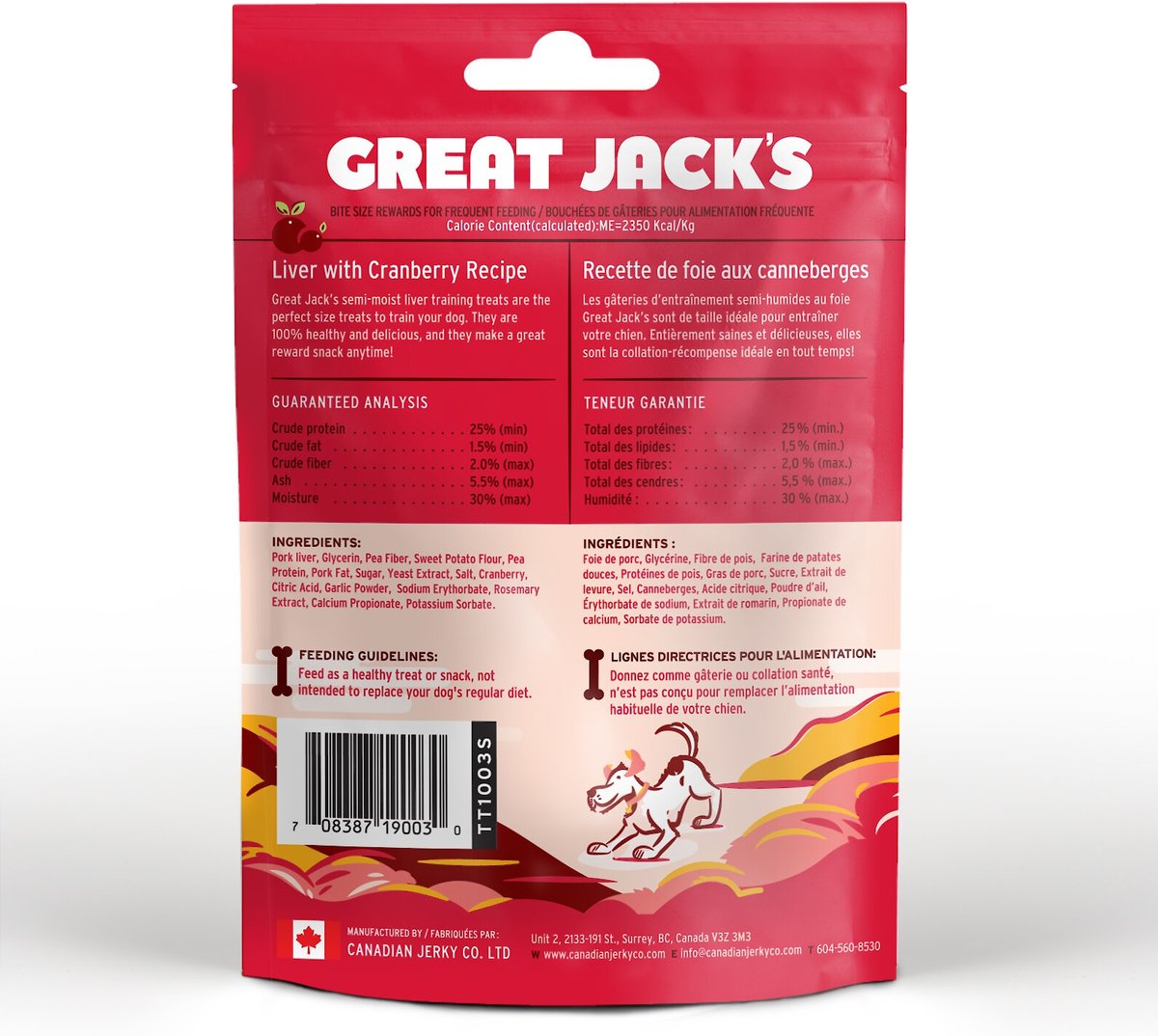 Great Jack's Big Bitz Liver and Cranberry Recipe Grain-Free Dog Treats