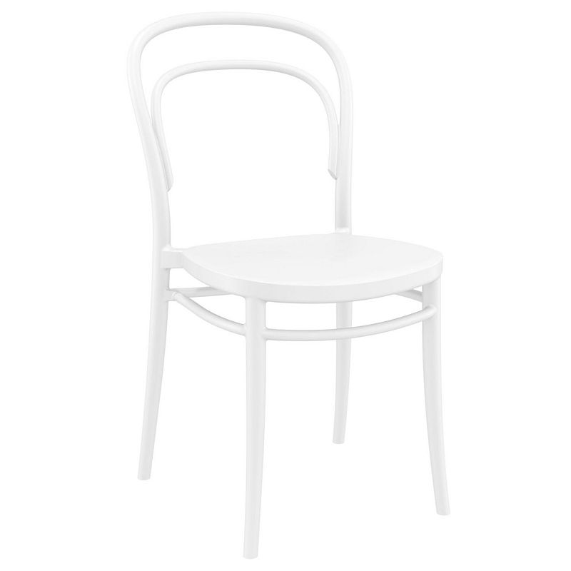 33.5 White Patio Armless Stackable Dining Chair