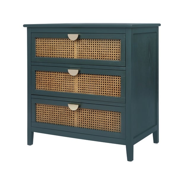 3 Drawer Natural rattan Cabinet - - 37925674