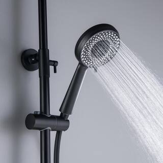 Tomfaucet 3-Spray Multi-Function Wall Bar Shower Kit with Tub Faucet in Matte Black TFB1161MB