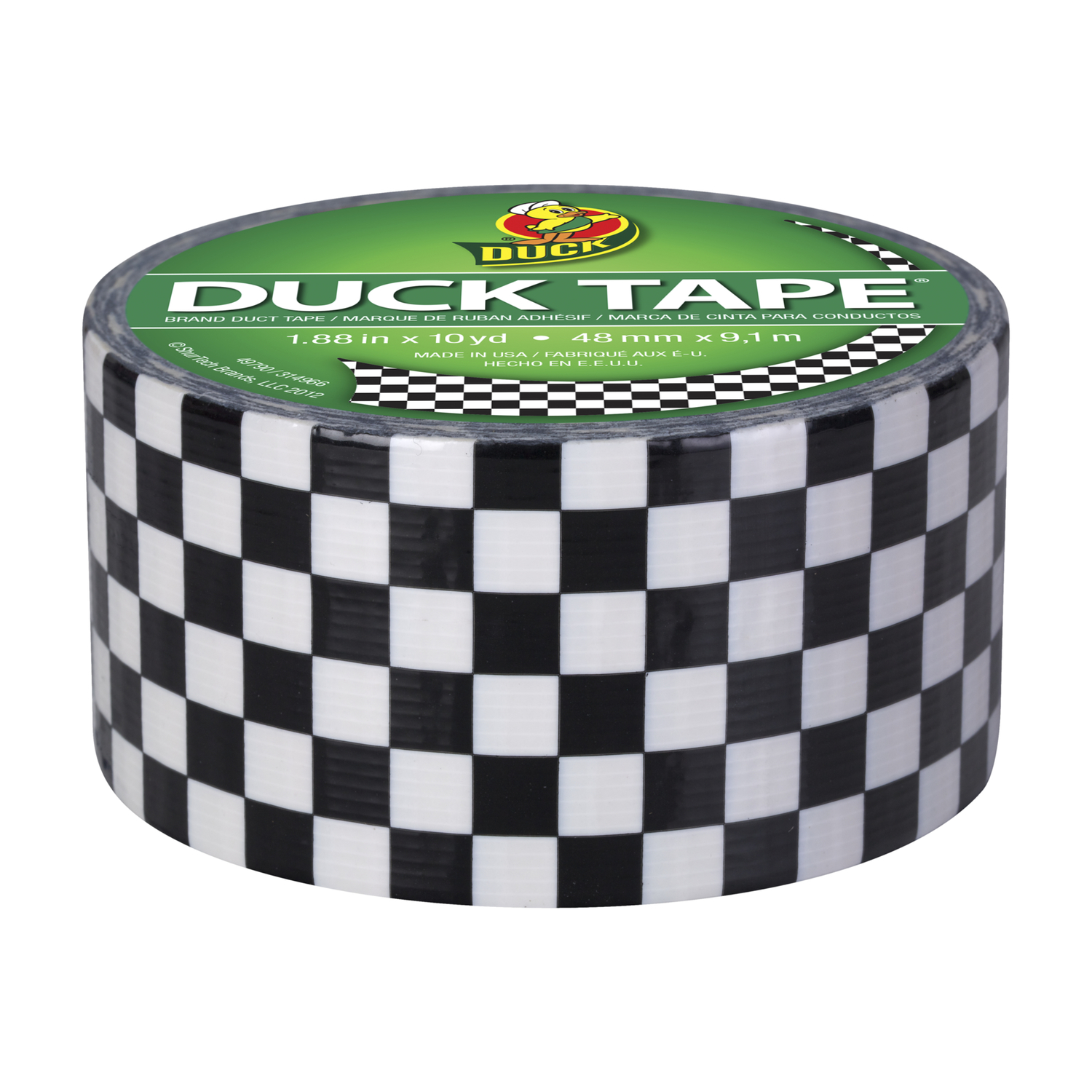 Duck 1.88 in. W X 10 yd L Black/White Checker Duct Tape