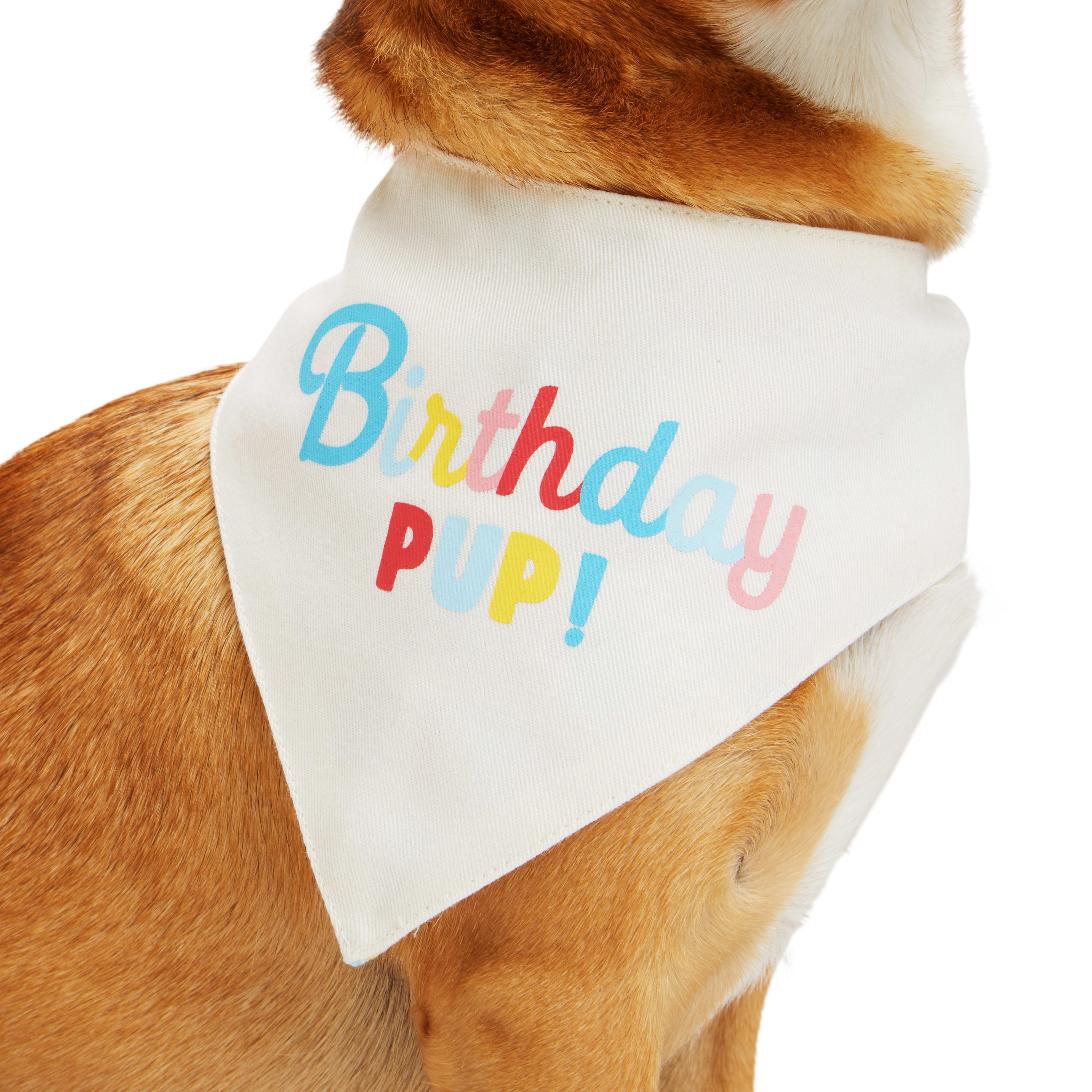 YOULY Reversible Birthday Dog Bandana， X-Small/Small