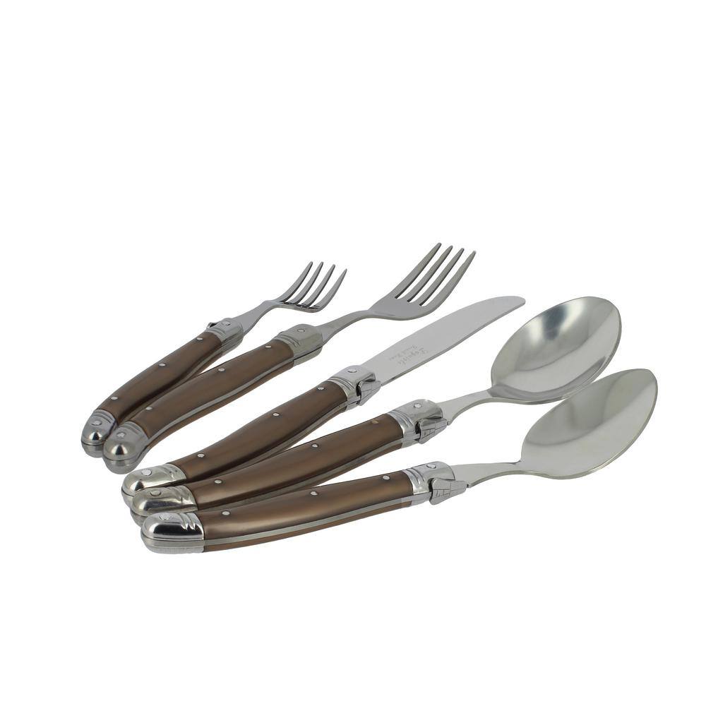 French Home Laguiole 20-Piece Faux Bronze Stainless Steel Flatware Set (Service for 4) LG128