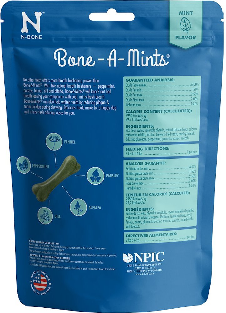 N-Bone Bone-A-Mints Mint Flavored Mini Dental Dog Treats