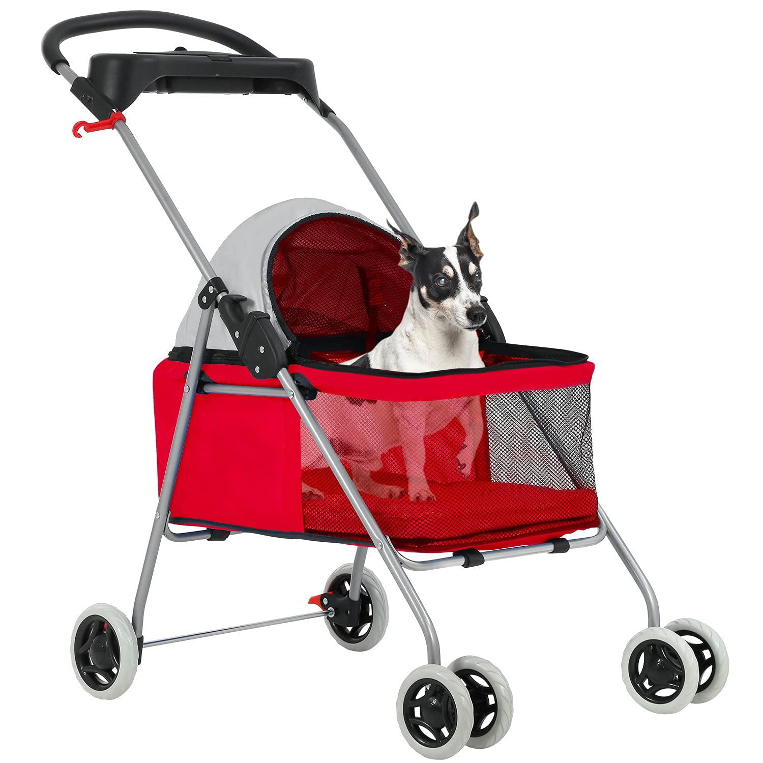 Bestpet Posh Pet Stroller for Dogs and Cats， Red