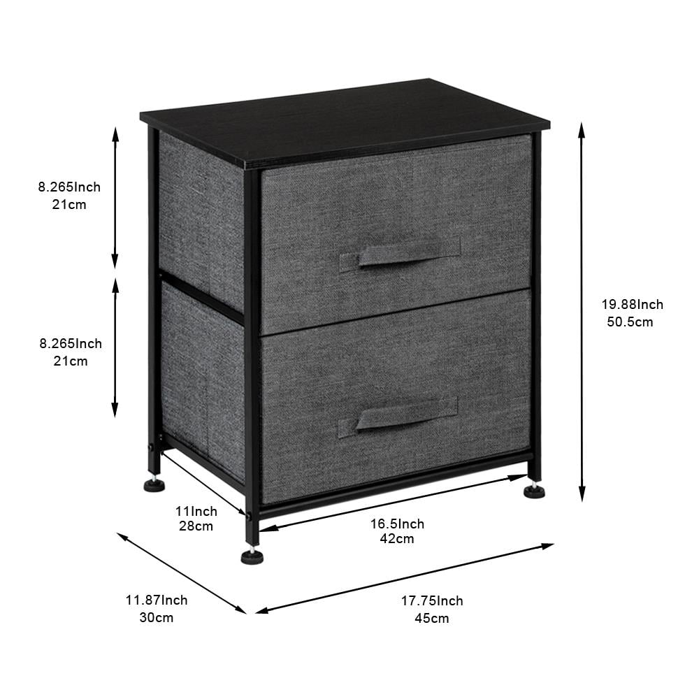 Winado Vertical Dresser Storage Tower with 2 Drawers Large Capacity Fabric Nightstand Drawer