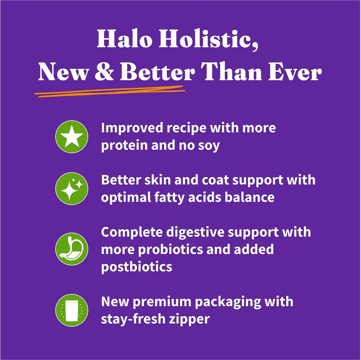 Halo Holistic Vegan Dog Food Complete Digestive Health Plant-Based Recipe with Superfoods Adult Formula Dry Dog Food