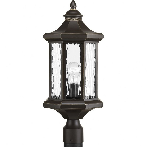 Progress Lighting Edition 1 light Post Lantern Antique Bronze Clear Water Glass Aluminum