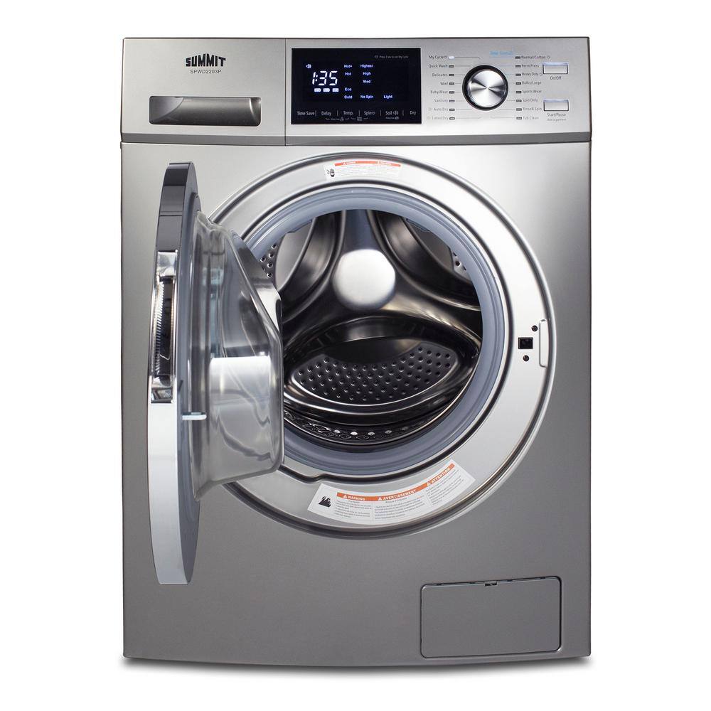 Summit Appliance 24 in. 2.7 cu. ft. Platinum Electric All-in-One Washer Dryer Combo SPWD2203P