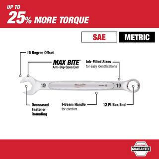 MW Mechanics Tool Set with SAE and Metric 144-Position Flex-Head Ratcheting Combination Wrenches (221-Piece) 48-22-9489-48-22-9513-48-22-9413