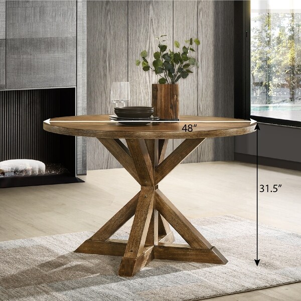 Brown Solid Wood Dining Table