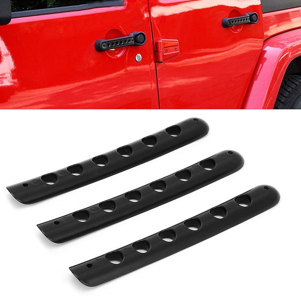 3pcs/set Aluminum Alloy Car Door Handle Trim Insert Fit For Jeep Wrangler Jk 2 Door 2007-2018