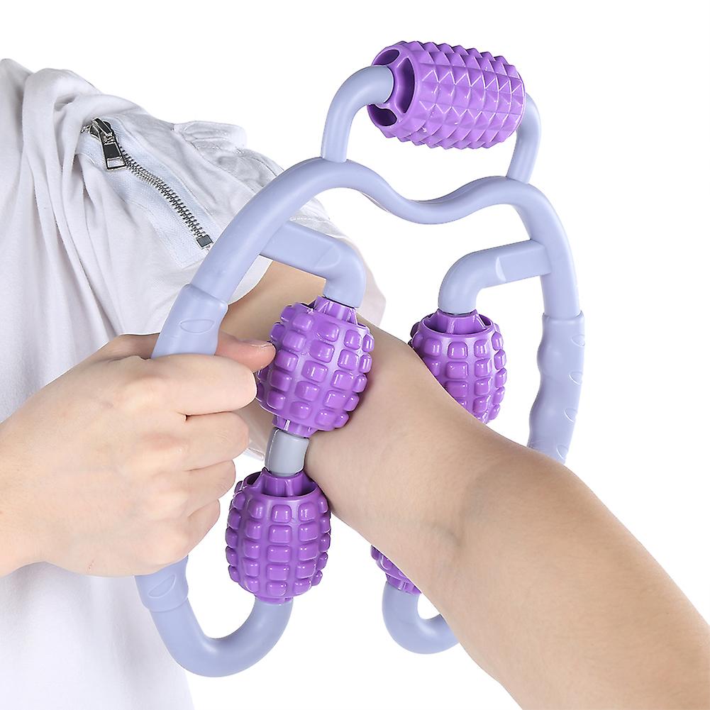 Roller Leg Massager Handwheel Arm Muscle Relaxer Gym Dedicated Yoga Fitness Equipmentpurple