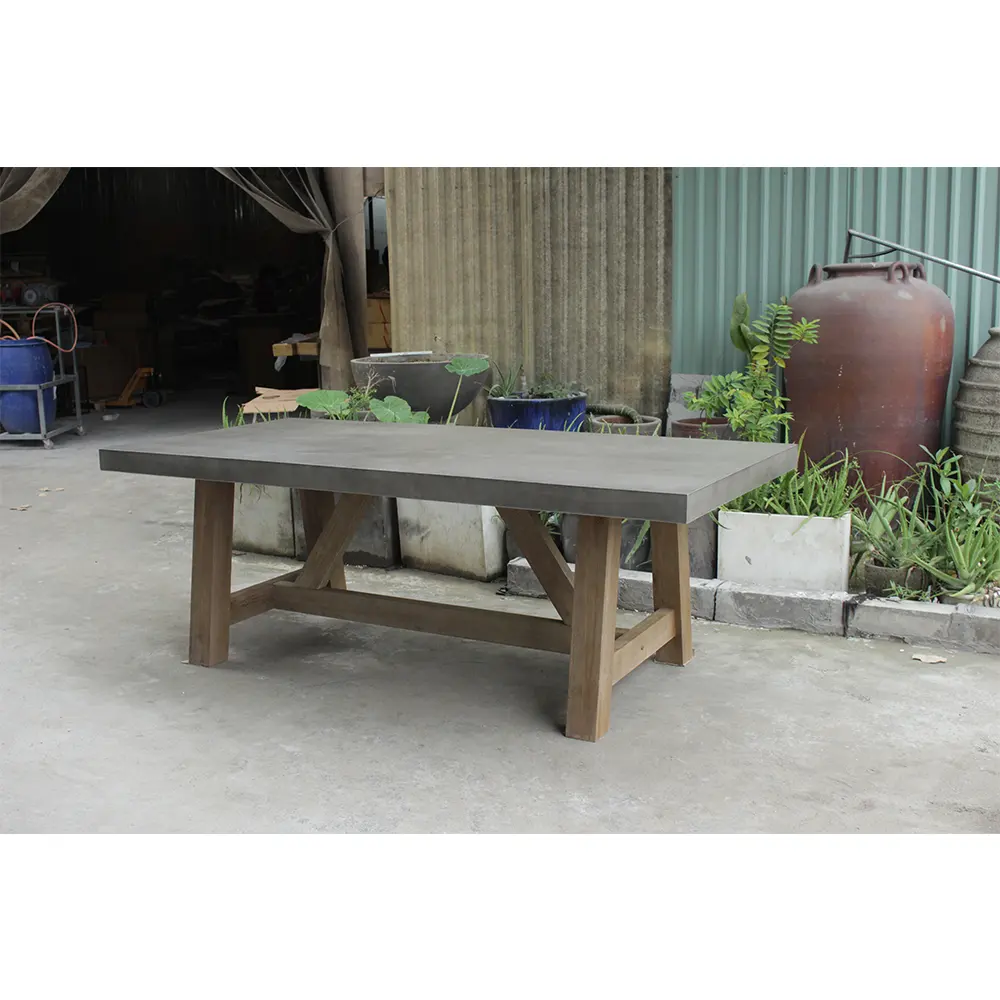 Wholesale  Lightweight Concrete Dining Rectangle Table With Best Quality And High Waterproof From Vietnam Supplies