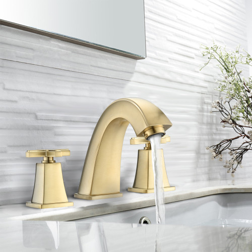 Widespread Bathroom Faucet 8 inch 2 Handles with D...