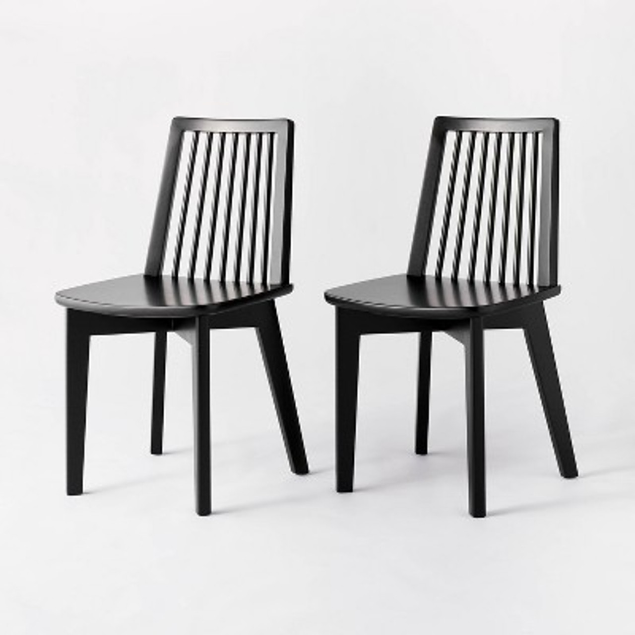 2pk Linden Modified Windsor Wood Dining Chair Black - Threshold designed with Studio McGee