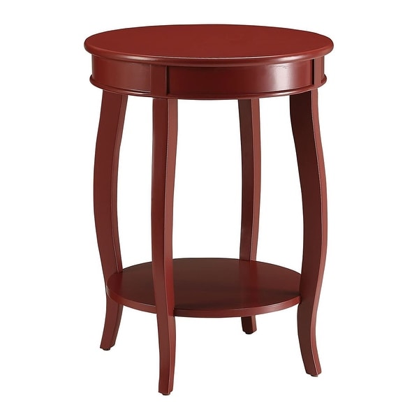 Round Side Table with Bottom Shelf