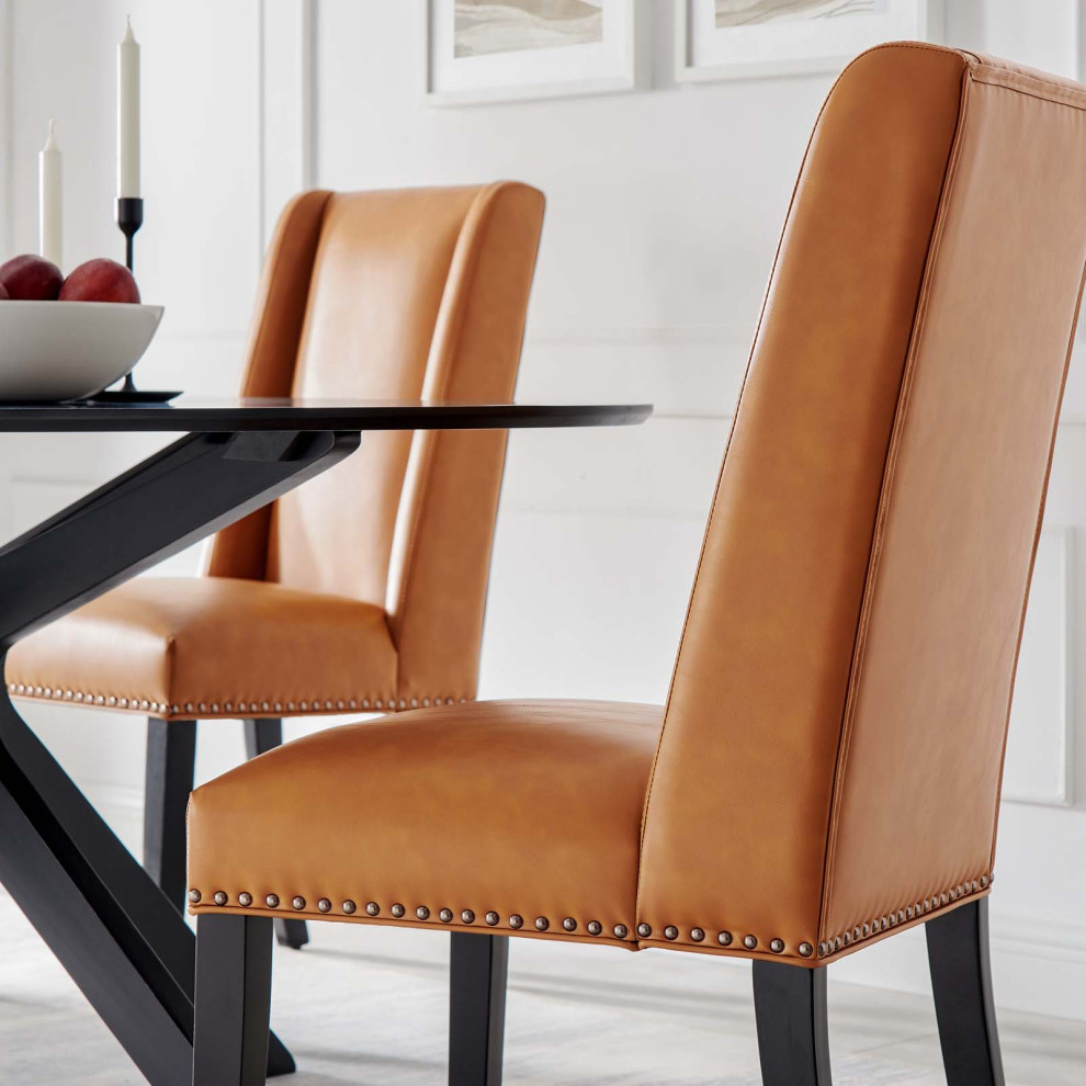 Baron Parsons Faux Leather Dining Side Chair   Contemporary   Dining Chairs   by Modway  Houzz