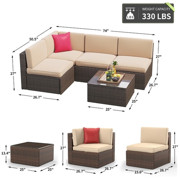 5 Pieces Patio Furniture Sets