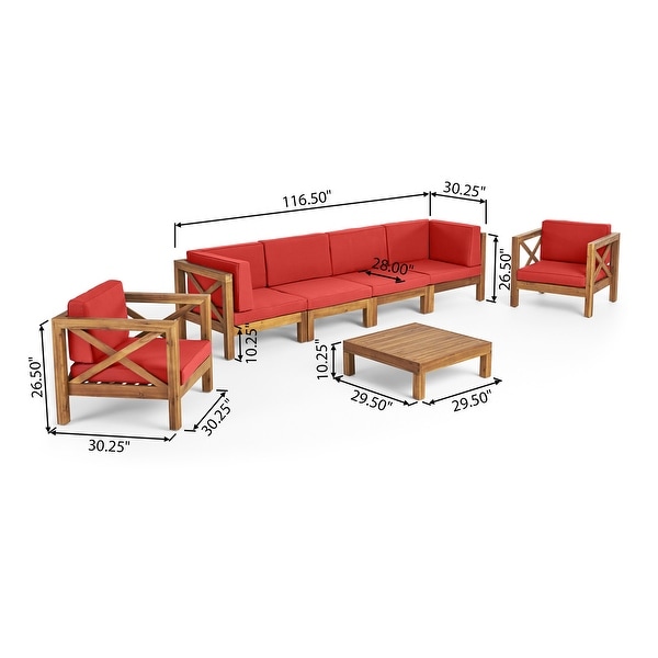 Brava Outdoor Acacia Wood 7piece Chat Set by Christopher Knight Home