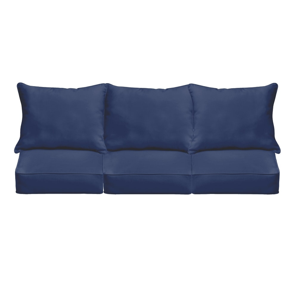 Sorra Home Sloane Marine Indoor/ Outdoor Corded Sofa Cushion Set