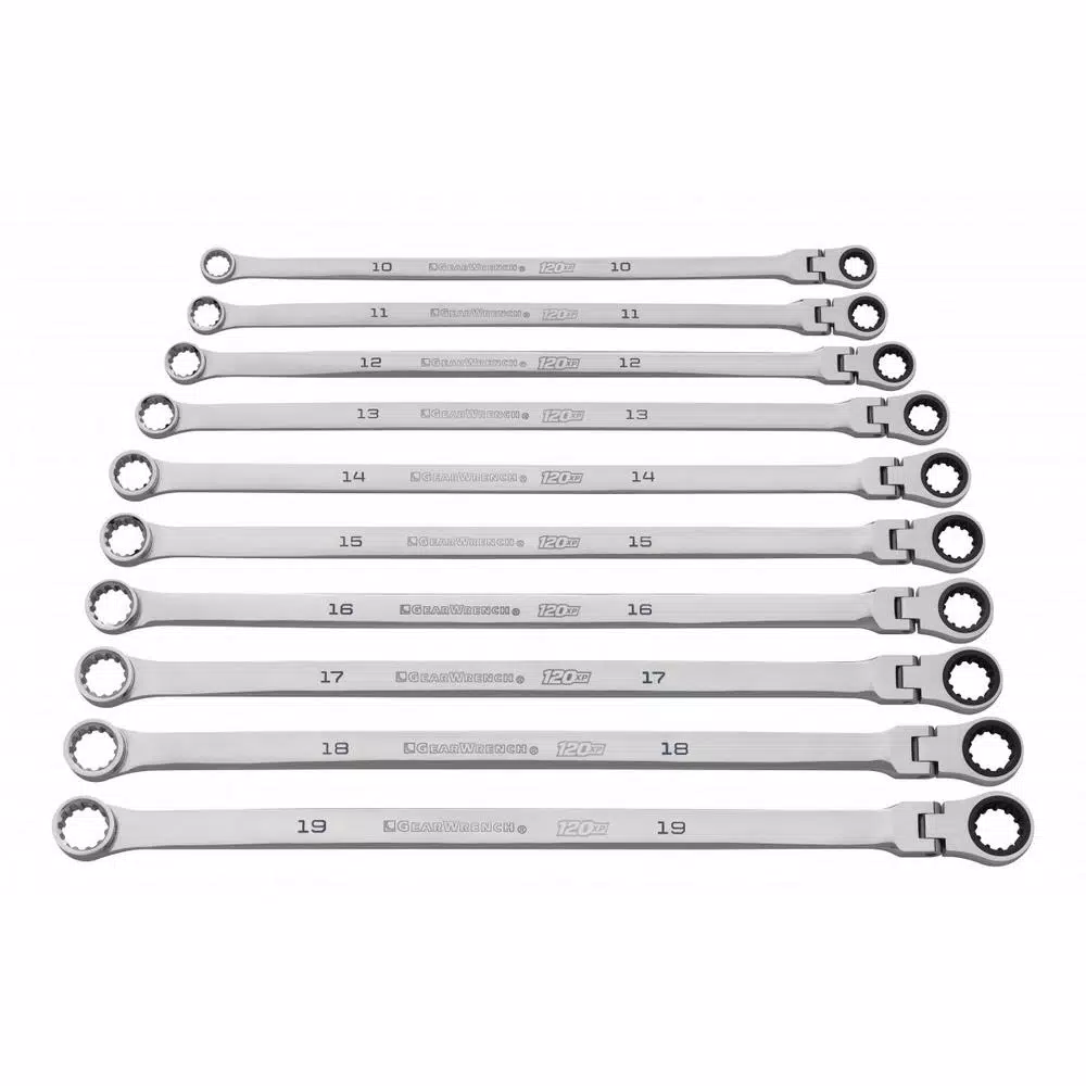 GEARWRENCH 120XP Universal Spline XL Flex Head Gearbox Ratcheting Metric Wrench Set (10-Piece) and#8211; XDC Depot