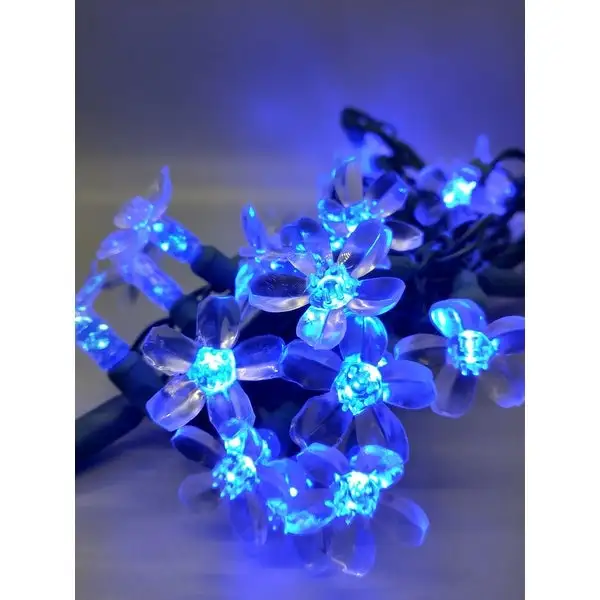 Blue Flower LED Set of 25 Lights Light String