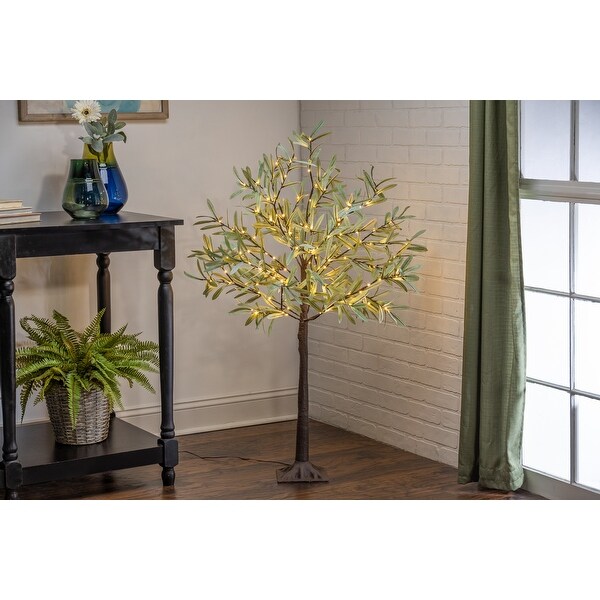 4 Ft High Olive Tree with 143 LED Lights