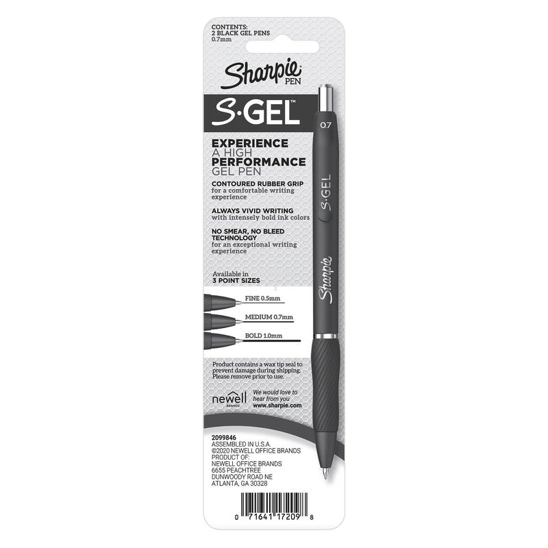 SHARPIE SGEL PEN BLK 2PK