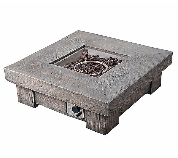 Teamson Home 35 Square Retro Wood Gas Fire Pit