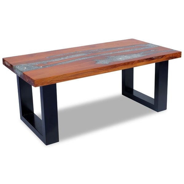 vidaXL Coffee Table Teak Resin 39.4