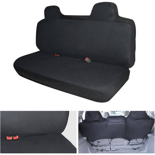 BDK Car Seat Covers Polyester Cloth 2 Front and Integrated Headreasts Bench， High Back Rear 9pc