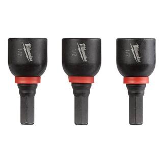 MW SHOCKWAVE Impact Duty 12 in. Alloy Steel Magnetic Insert Nut Driver (3-Pack) 49-66-4517