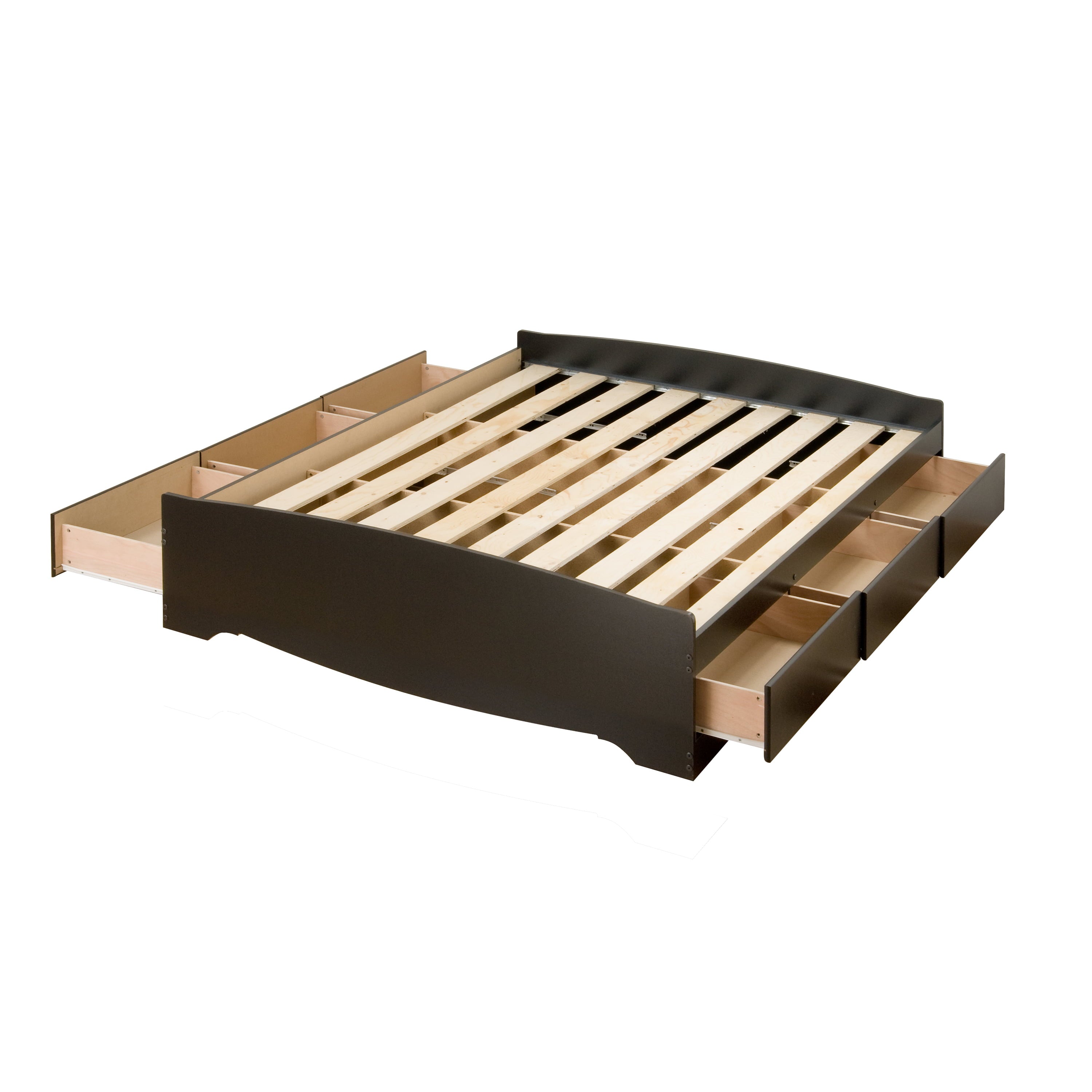 Prepac Sonoma Queen Wood Platform Storage Bed with Drawers in Black